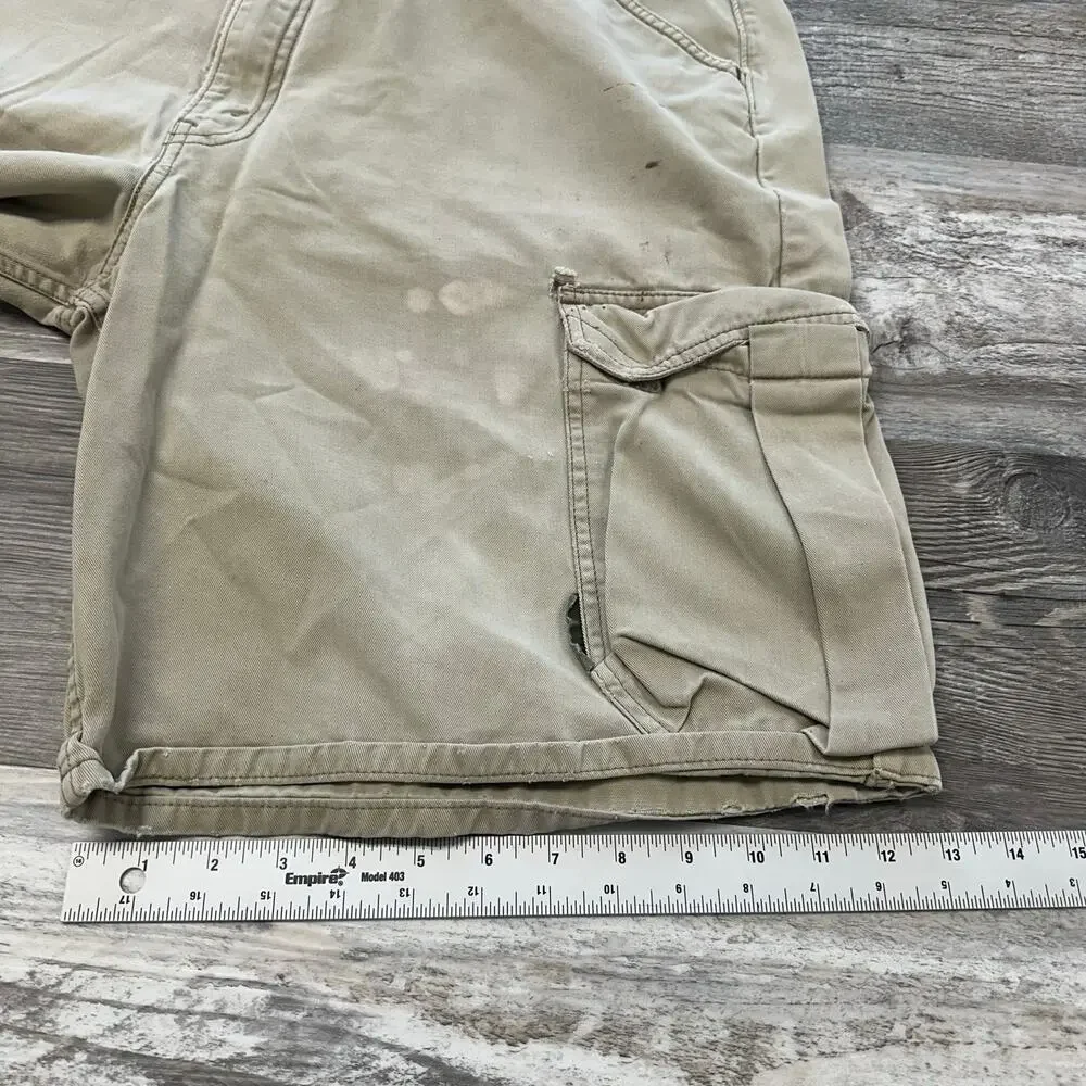 Vintage Y2k Levis Beige Men W38 Silvertab Skater Baggy‎ Tactical Cargo Shorts